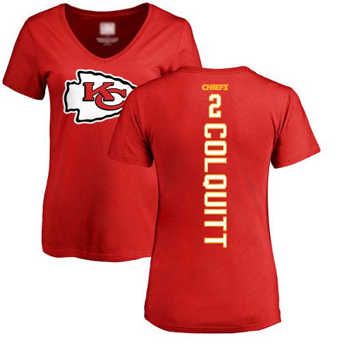 Women Kansas City Chiefs 2 Colquitt Dustin Red Backer TShirt